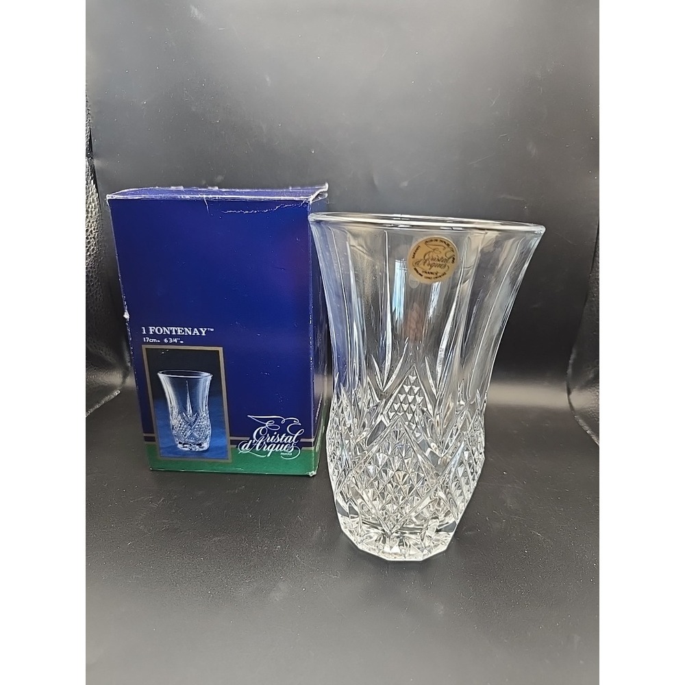 Vase Cristal d'Arques Fontenay 24% Lead Crystal Large Vase France Heavy